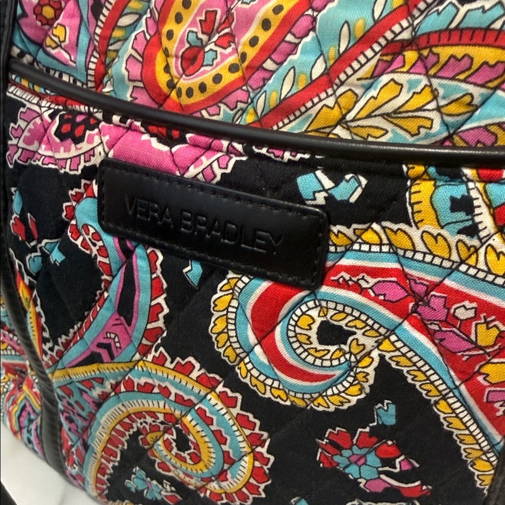 Vera Bradley Black Multi Parisian Paisley Quilted Tote - Picture 2 of 10
